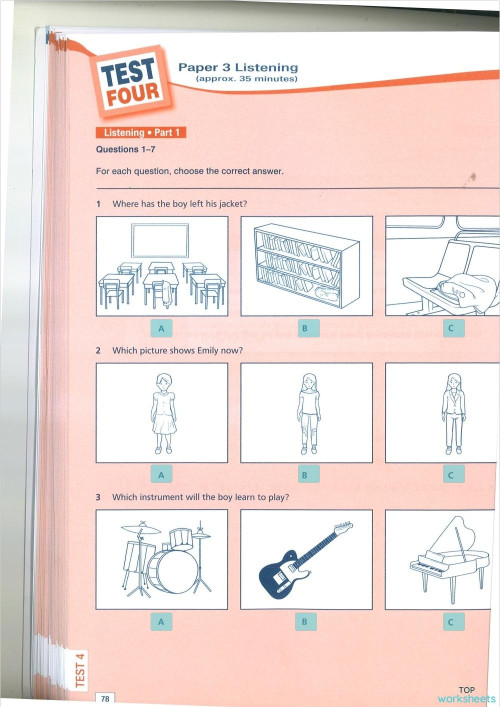 Cambridge test 4 Listening. Interactive worksheet | TopWorksheets