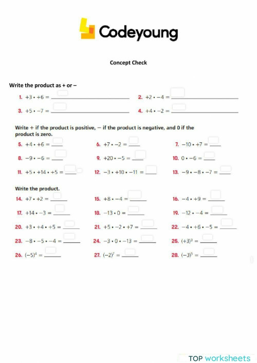 applied-problems-on-multiplication-and-division-of-integers-concept-cw