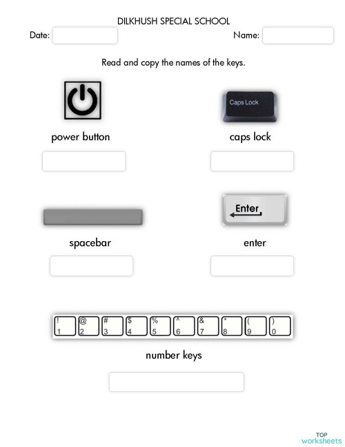 KEYBOARD 1. Interactive worksheet TopWorksheets