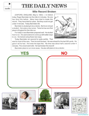 Wh questions: Mile Record Broken. Interactive worksheet | TopWorksheets