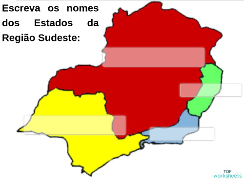 Estados da Região Sudeste. Ficha interativa | TopWorksheets