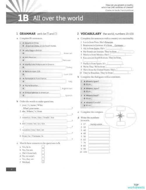 AEF1_1B_HW.1. Interactive worksheet | TopWorksheets
