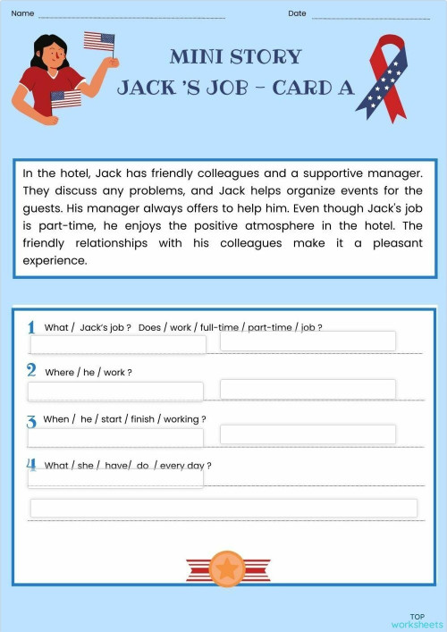 JACK'S JOB CARD A. Interactive worksheet TopWorksheets