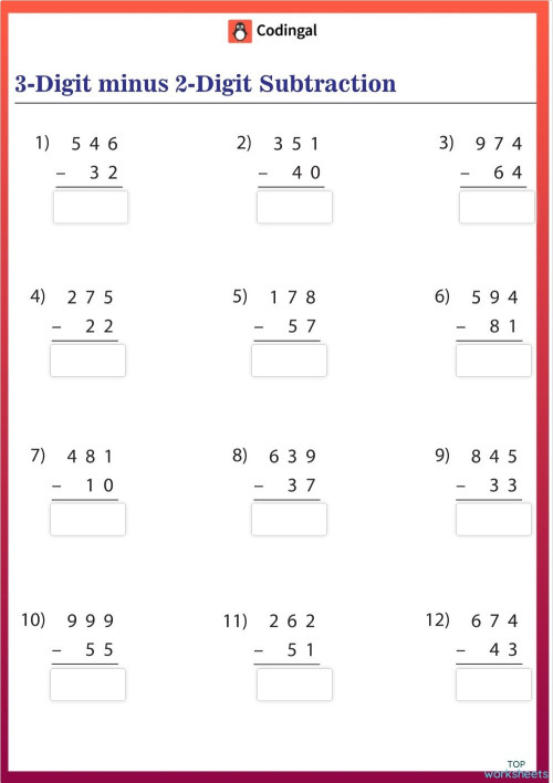Substraction: interactive worksheets and online exercises | TopWorksheets