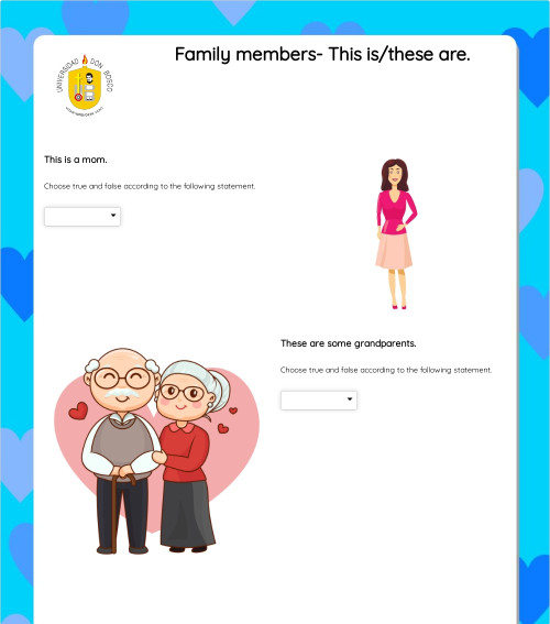 Family members- This is/these are.. Interactive worksheet | TopWorksheets