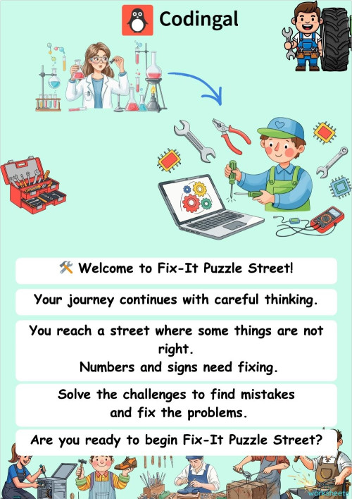 M_G02_T07_The_Fix-It_Puzzle_Street. Interactive worksheet | TopWorksheets