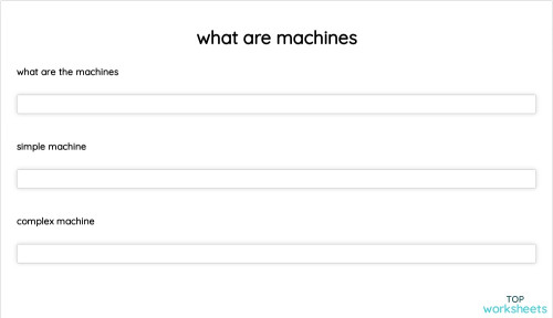 what are machines. Interactive worksheet | TopWorksheets