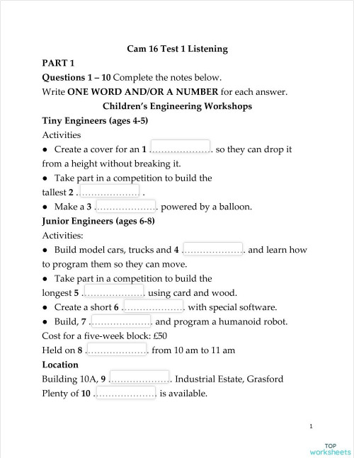 Listening Interactive Worksheets And Online Exercises Topworksheets