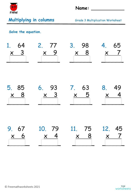 Daugyba: interactive worksheets and online exercises | TopWorksheets