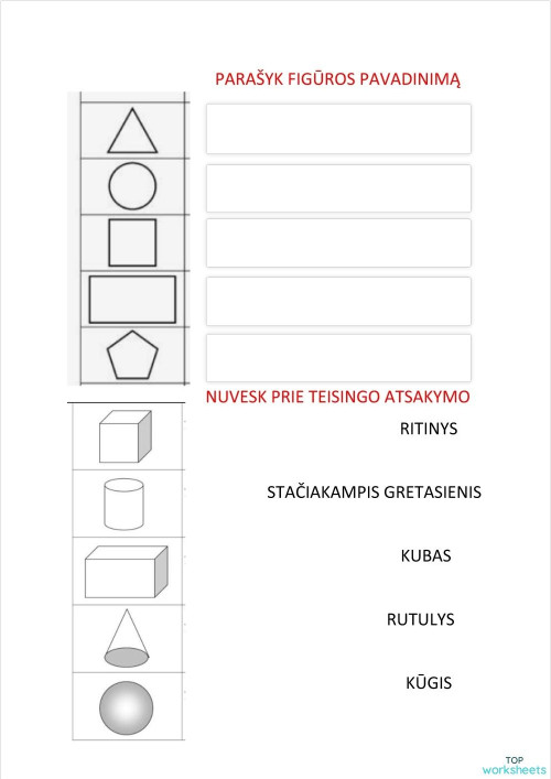 Matematika figūros sudėtis atimtis. Interactive worksheet | TopWorksheets
