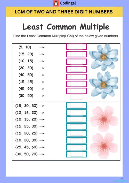 M_G05M05L08_WE03_Finding the Least Common Multiple (LCM). Interactive ...