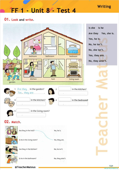 FF 1 - Unit 08 - Test 7 - Writing. Interactive worksheet | TopWorksheets