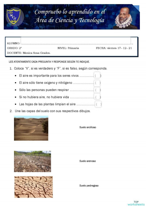 Ciencia y tecnologia VIII. Ficha interactiva | TopWorksheets