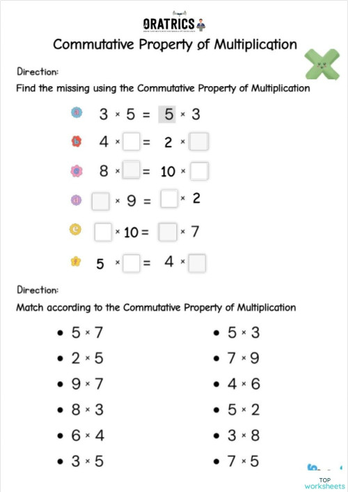Associative Property AAA. Interactive worksheet | TopWorksheets