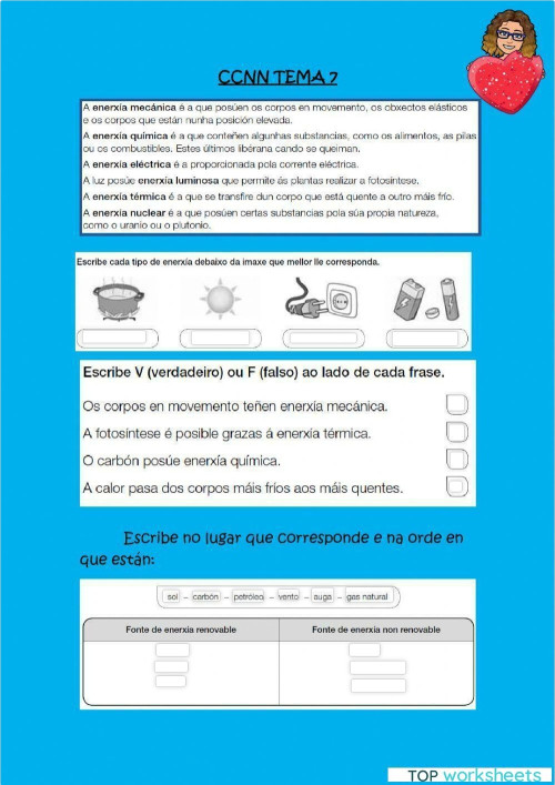 Interactive worksheets and online exercises in galician TopWorksheets
