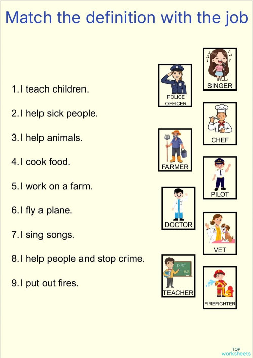 SESIÓN 1 - Jobs & definition. Interactive worksheet | TopWorksheets