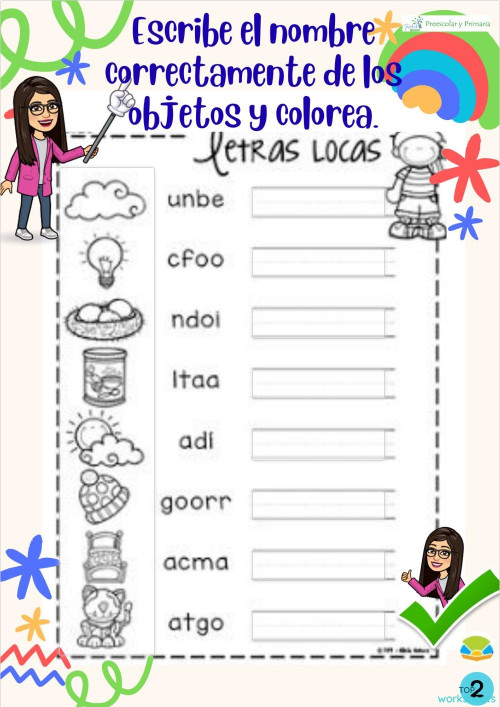 Escritura de palabras_Mtra. Faby. Ficha interactiva | TopWorksheets