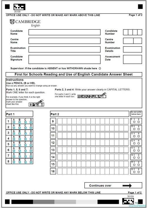 FCE - Trainer 1 - T4 - RUE. Interactive worksheet | TopWorksheets