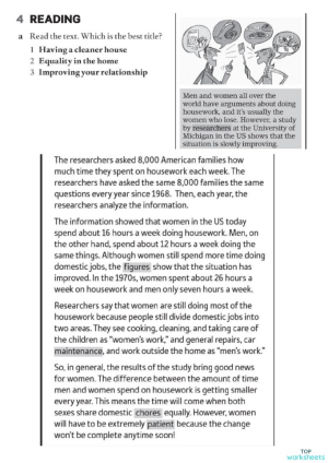 READING: Parents and Teenagers. Interactive worksheet | TopWorksheets
