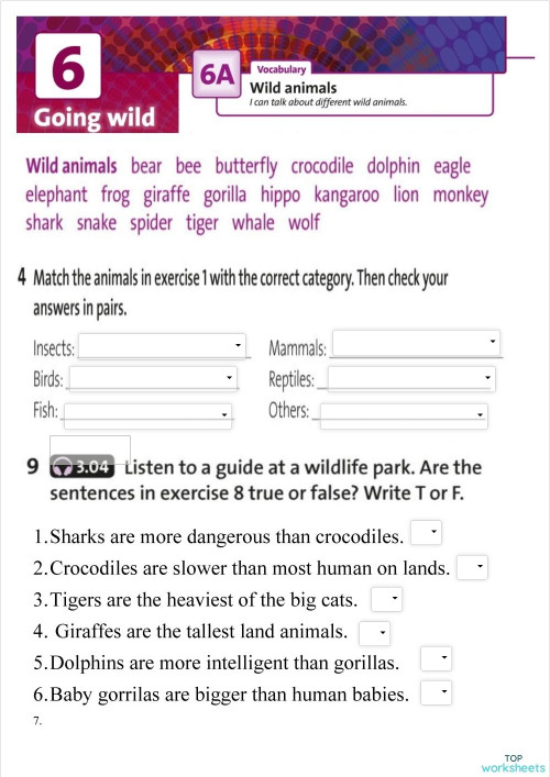 UNIT 6 - LISTENING. Interactive worksheet | TopWorksheets