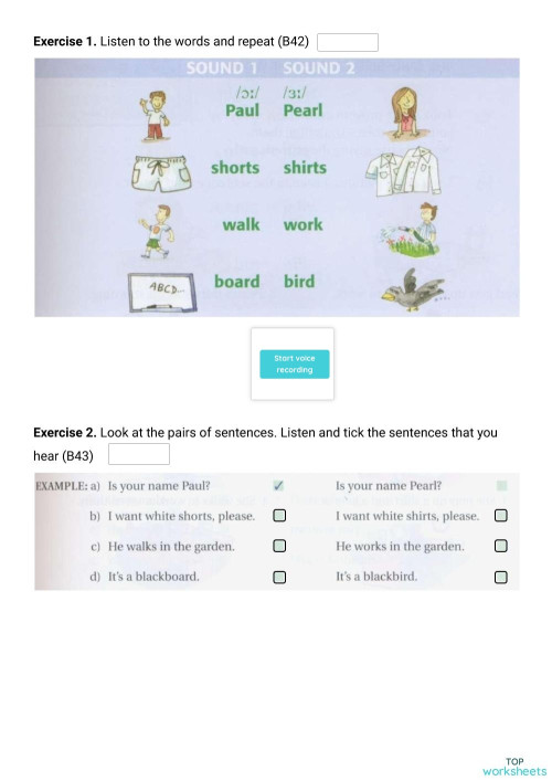 Day 10 - /ɜː/ sound. Interactive worksheet | TopWorksheets