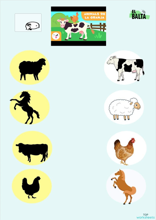 Animals de la granja. Fitxa interactiva | TopWorksheets