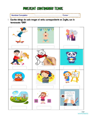 Present Continuous - Affirmative Sencentes. Interactive worksheet ...