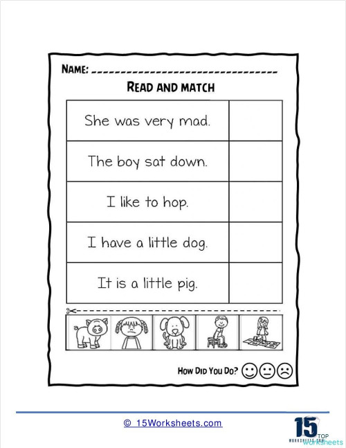 Read & Match 1. Interactive worksheet | TopWorksheets