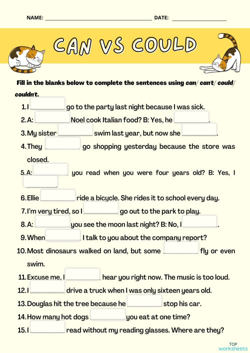 Unit 5 - Grammar 1. Interactive Worksheet 