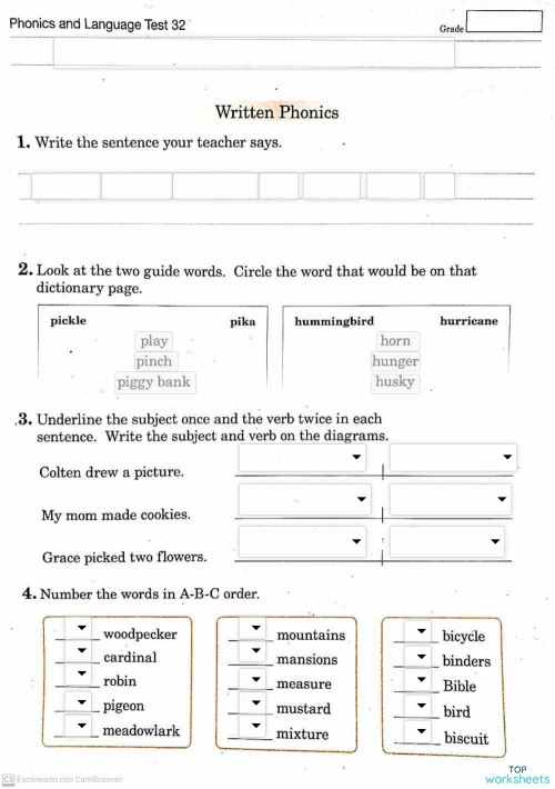 Language Test #32. Interactive worksheet | TopWorksheets