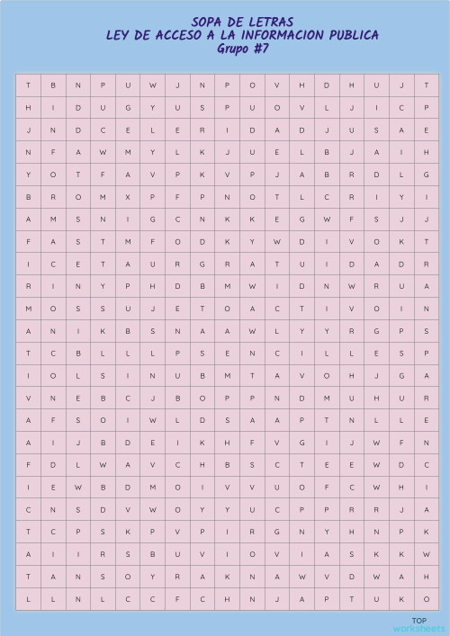 sopa de letras. Ficha interactiva | TopWorksheets