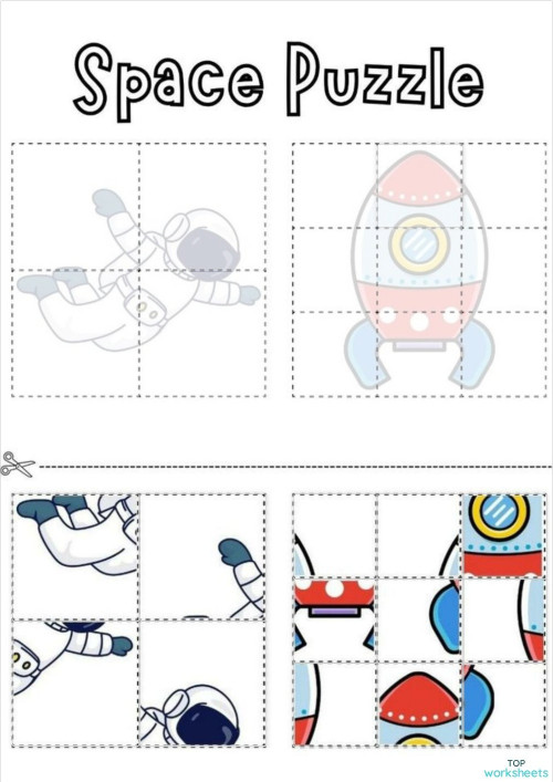 SPACE PUZZLE. Interactive worksheet | TopWorksheets