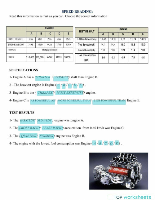 Speed reading. Interactive worksheet | TopWorksheets