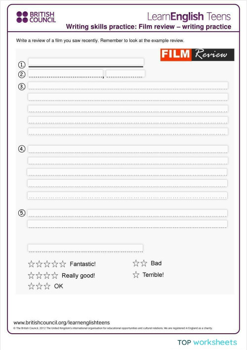 Writing. Interactive worksheet | TopWorksheets