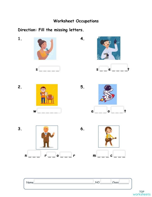 occupation. Interactive worksheet | TopWorksheets
