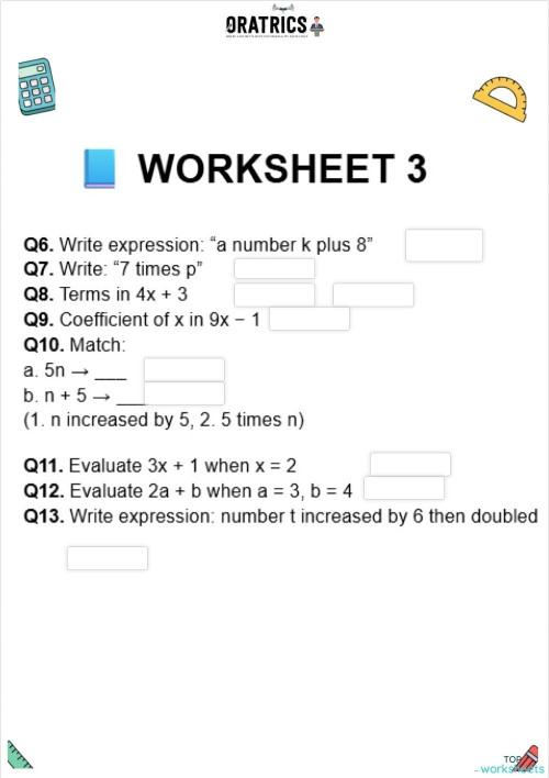 Grade 6 29 3. Interactive worksheet | TopWorksheets
