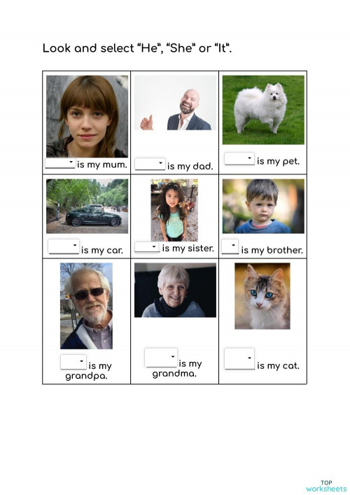 He, She, It 2. Interactive worksheet | TopWorksheets