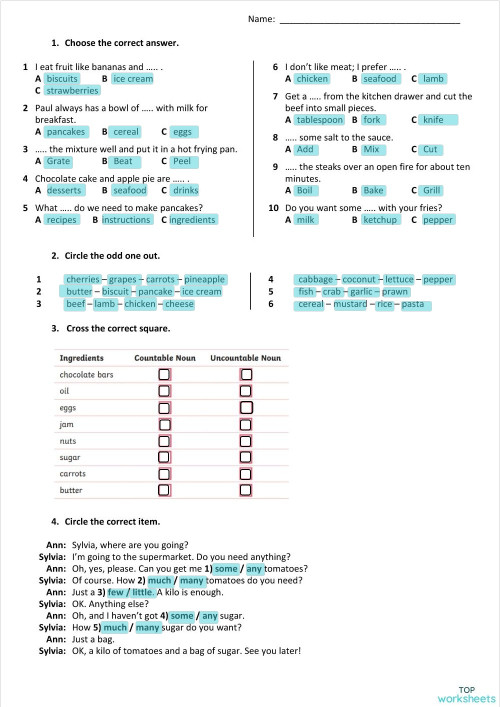 TEST N.E. A1 UNIT 7. Interactive worksheet | TopWorksheets
