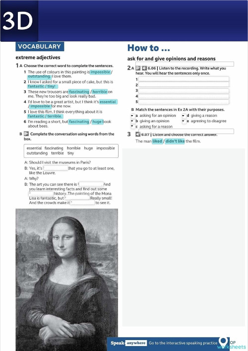 Adjectives Interactive Worksheets And Online Exercises Topworksheets
