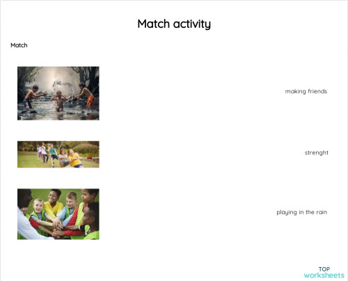 Match activity. Interactive worksheet | TopWorksheets
