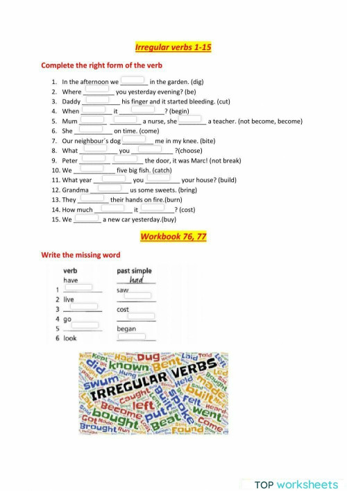 Motivate 1 Unit 8 WB 76, 77. Interactive worksheet | TopWorksheets