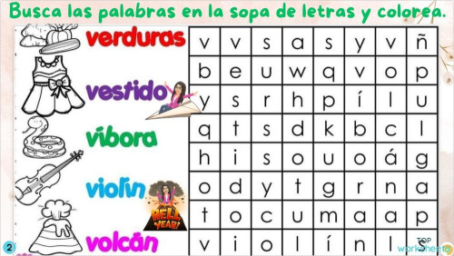 Sopa de letras con 