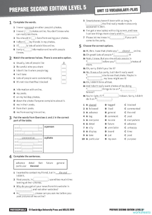 prepare5vocabularyplusunit13 interactive worksheet topworksheets