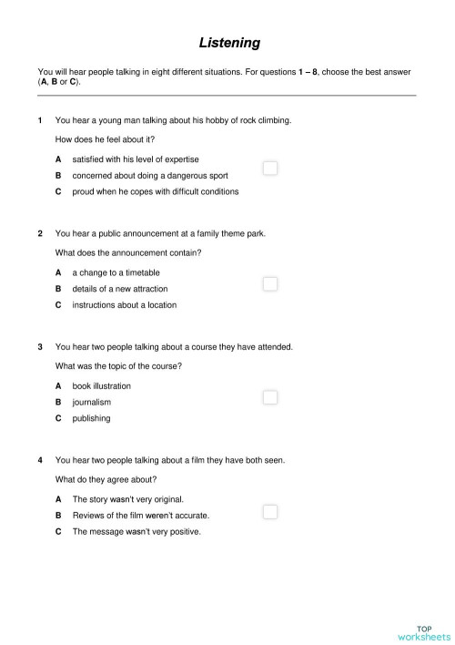 Part 8 Final Exam B2 Interactive Worksheet Topworksheets