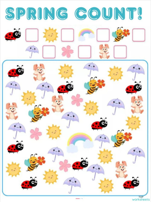 SPRING COUNT. Interactive worksheet | TopWorksheets