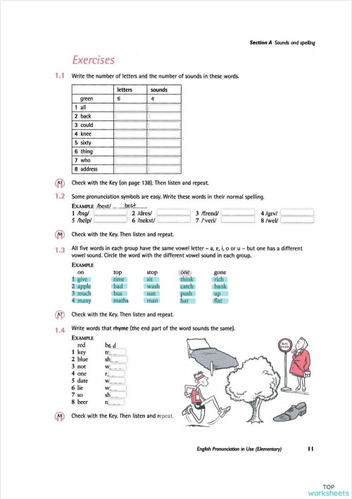 Exercises_Spelling and pronunciation. Interactive worksheet TopWorksheets