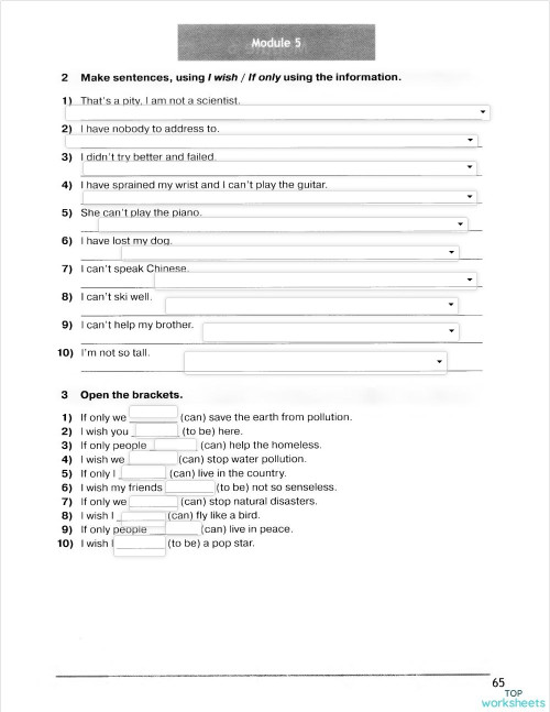 Starlight grammar 6 p.65. Interactive worksheet | TopWorksheets