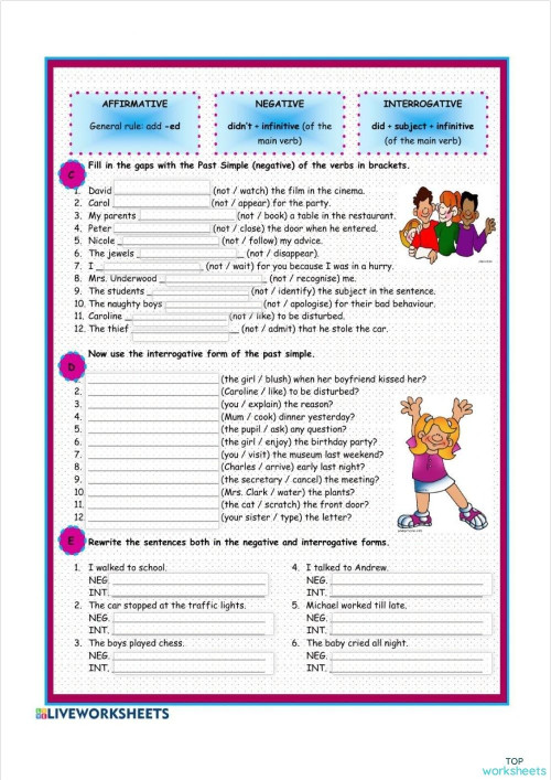 past simple practica. Ficha interactiva | TopWorksheets