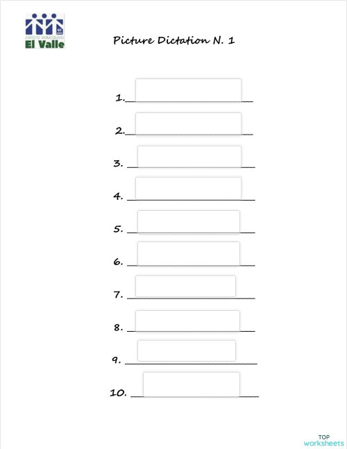 Picture Dictation N.1-5th grade-Unit I. Interactive worksheet ...