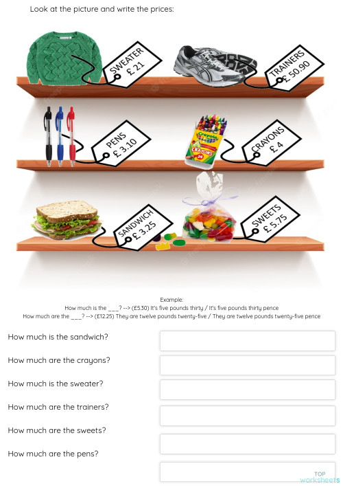 How much...? 2. Interactive worksheet | TopWorksheets